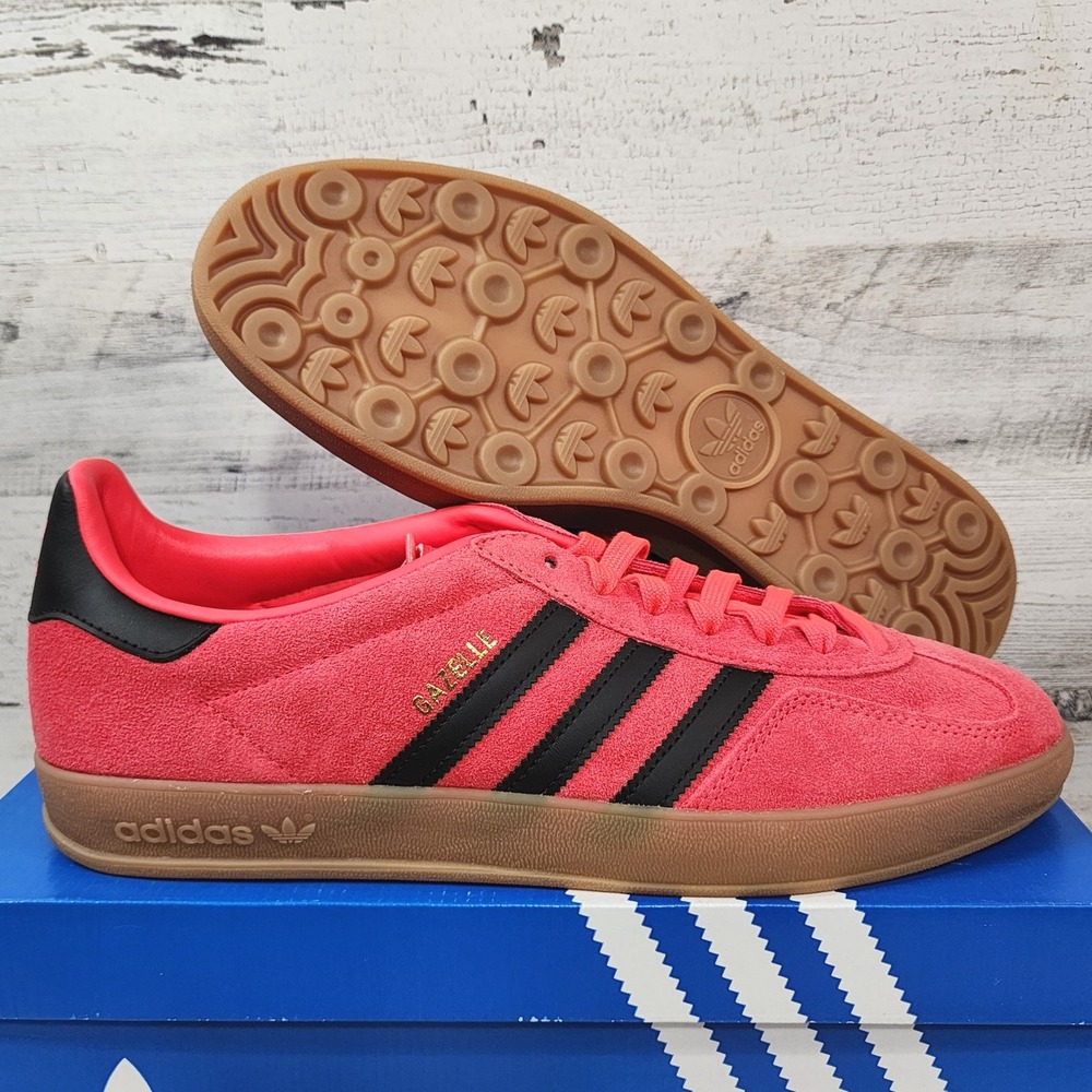 Adidas Gazelle Indoor Mens Size 13 Lucid Red Black Gum Sneakers JR6304 NWB